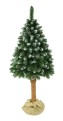 Choinka sztuczna Sosna Kryształowa na Pniu 220 cm. Drzewko świąteczne z sztucznymi kryształkami. Sztuczne drzewko na naturalnym pniu sosnowym.