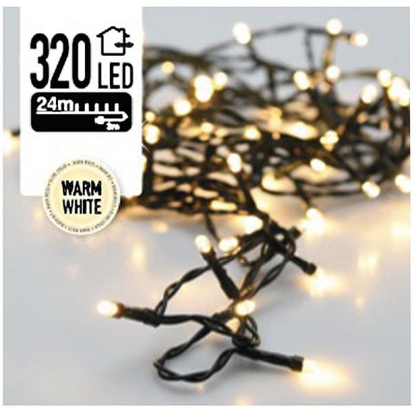 Lampki choinkowe LED 320 diod LED Białe Ciepłe