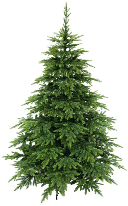 Choinka sztuczna Świerk Natura PE + PVC 250 cm. Choinka sztuczna jak Żywa. Zdjęcie choinki w całej wysokości, na białym tle.