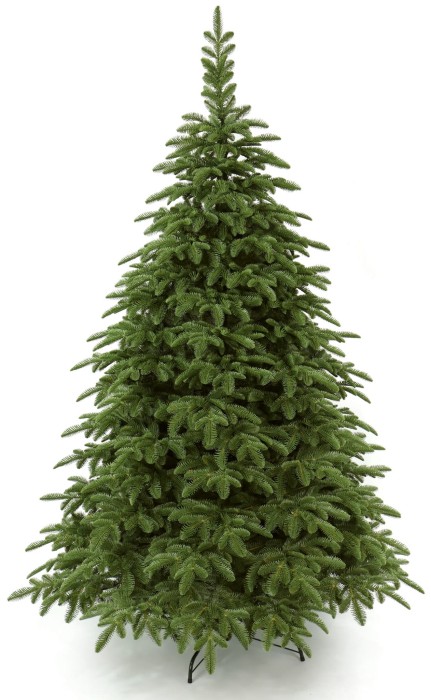 Choinka sztuczna Jodła Naturalna Premium 100% PE 250 cm. Choinka sztuczna jak Żywa. Zdjęcie choinki w całym rozmiarze na białym tle.
