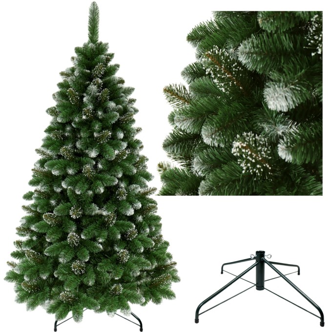 Choinka sztuczna Sosna Kryształowa 250 cm. Drzewko świąteczne z sztucznymi kryształkami.