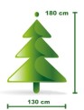 Grafika, przedstawia wymiary Choinka sztuczna Jodła Naturalna Premium 100% PE 180 cm.