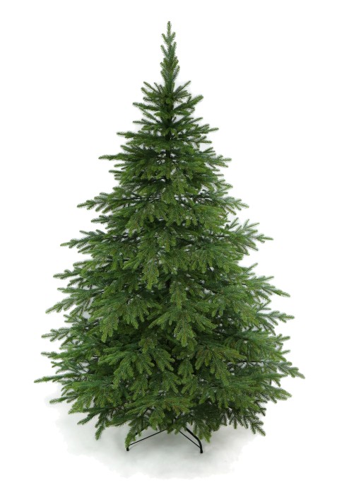 Choinka sztuczna Świerk Natura 100% PE 150 cm. Drzewko świąteczne świerk Natura 100% pe. Drzewko sztuczne świerk Natura. Choinka sztuczna jak Żywa. Zdjęcie choinki w całym rozmiarze na białym tle.