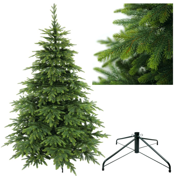 Choinka sztuczna Świerk Natura PE + PVC 220 cm. Sztuczne drzewko Świerk Natura. Drzewko świąteczne świerk natura. Choinka sztuczna jak Żywa, klasy Premium. Zdjęcie produktowe.