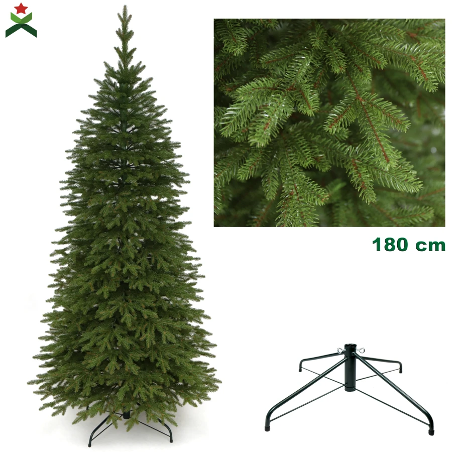 Choinka sztuczna Świerk Naturalny Szczupły 100% PE 180 cm. Sztuczne drzewko Świerk Naturalny Szczupły. Drzewko świąteczne Świerk Naturalny Szczupły. Choinka sztuczna jak Żywa. Zdjęcie główne produktowe.